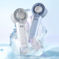 Portable Semiconductor Cooling Handheld Fan with Ice Compress Function, Mini USB Rechargeable for Office and Travel