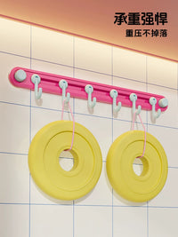 No-Drill Rotating Suction Cup Kitchen Hooks with Sliding Rail, Heavy Duty Storage Rack