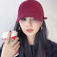 Women's Soft Top Baseball Cap Summer Sun Protection Breathable Cotton Adjustable Solid Color Duckbill Hat
