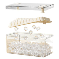 Press-Type Ice Cube Tray with Storage Bin, Food-Grade Silicone, 66/132 Grids