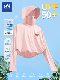 Women's Ice Silk UV Protection Sun Cape with Large Brim