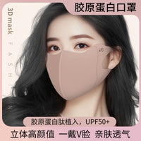 Shumeijia UPF50+ Collagen Sun Protection Mask with Eye Corner Coverage for Men and Women