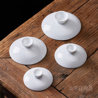 Ceramic Gaiwan Lid Replacement for Kung Fu Tea Bowls - Various Styles and Sizes