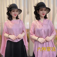 Summer Solid Color Sun Protection Scarf Shawl for Women