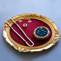 Vintage Velvet Jewelry Display Tray for Necklace Earring Ring Storage & Photography Props