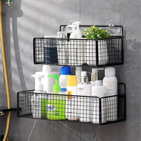 Wall-Mounted Bathroom Kitchen Storage Shelf No-Drill Organizer