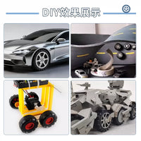 RC Model Car Rubber Wheels with Metal Axles for 4WD Vehicles