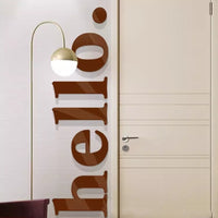 Hello Letter Acrylic 3D Wall Decal for Living Room Bathroom Dorm Decor