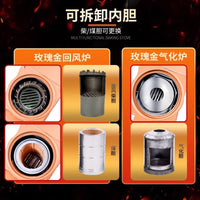 Dual-Fuel Wood and Coal Burning Stove for Indoor Heating