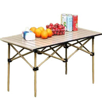 Portable Folding Camping Table and Chair Set with Moon Chairs, Roll-Up Table for Outdoor Picnic