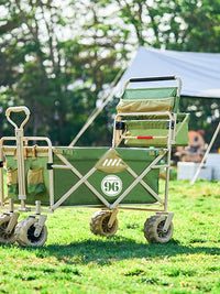 MK Outdoor Folding Camping Cart with Canopy and Accessories