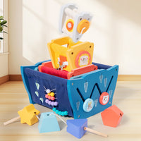 Kids Wooden Fabric Stacking Rocket Toy - Educational Multi-functional Puzzle for Boys & Girls