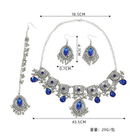 Middle Eastern Ethnic Style Hollow Out Necklace and Earrings Set for Women