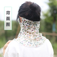 Summer Silk Neck Gaiter with Ear Loops - UV Protection Face Cover for Women