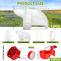 Gravity-Fed Poultry Feeder and Waterer Kit for Chickens and Ducks