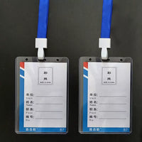 Clear Horizontal/Vertical ID Card Holder with Lanyard for Students, Office, and Events