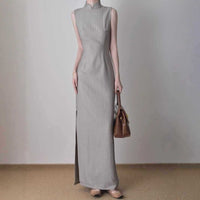 New Chinese Style Cheongsam Dress with Slimming Waist for Summer