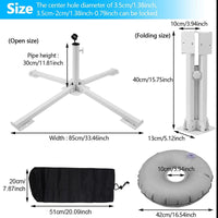 Foldable Beach Umbrella Stand with Adjustable Portable Sunshade Patio Umbrella Base and Water Bag