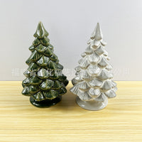 Miniature Ceramic Christmas Tree Figurines for Micro Landscape Decor