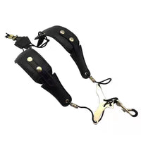 Saxophone Shoulder Strap Harness for Alto Tenor Soprano Sax - Leather Adjustable Neck Strap for Kids & Adults