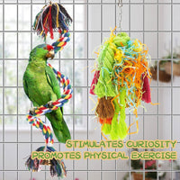 5-Pack Parrot Chewing Toys with Cotton Rope and Rattan Balls for Birds