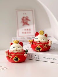 Lucky Cat Pen Holder Ornament for Desk & Home Decor