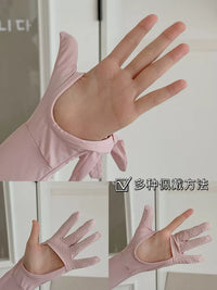 Ice Silk UV Protection Arm Sleeves for Women - Long, Breathable, Loose Fit for Outdoor Cycling & Driving