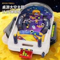 Space Theme Pinball Machine for Kids, Educational Tabletop Football Basketball Game, Parent-Child Interactive Toy