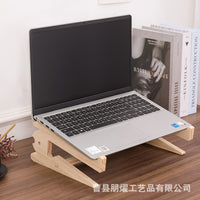 Wooden Laptop Stand with Storage, Monitor Riser for Desk Organization