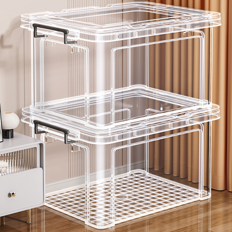 Transparent Storage Box Household Plastic Organizer Wardrobe Clothes Large Capacity Toy Snack Storage Bin