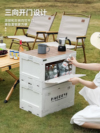 Multifunctional Camping Storage Box with Foldable Table and Wheels