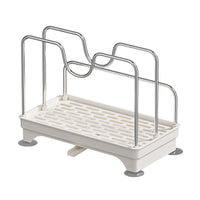 Wall-Mounted Kitchen Pot Lid Holder Rack - Punch-Free Multi-functional Storage for Cutting Boards, Lids, and Spatulas