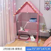 Large Indoor Cat Cage with Litter Box Space and Cat House