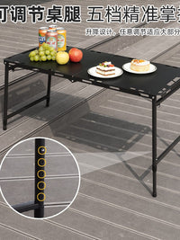 IGT Tactical Folding Camping Table - High Carbon Steel, Lightweight & Portable for Outdoor Picnic