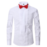 Men's French Cuff Slim Fit White Dress Shirt with Wing Collar for Weddings & Formal Events