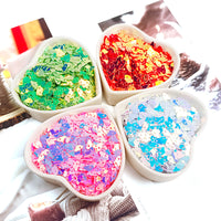 Iridescent PVC Sequins for Crafts, 5x8mm Nebula Irregular Shape, Bag & Stationery Filler