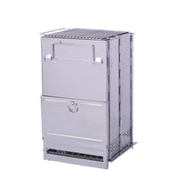 Portable Square Camping Grill and Wood Stove for Outdoor BBQ