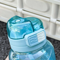 Summer Transparent Plastic Water Bottle with Handle for Outdoor Sports and Travel, Dual-Drink Design