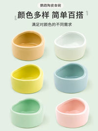 Ceramic Parrot Feeder Bowl for Small Birds, Anti-Splash Food Dish