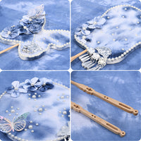 DIY Tie-Dye Fan Kit with Miao Silver Embellishments for Mid-Autumn Festival