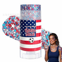 Mysense Red White Blue Body Glitter Stick for Independence Day Memorial Day Veterans Day