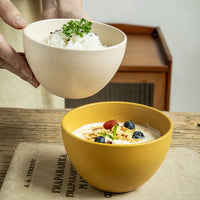Aike Series Vintage Ceramic Rice Bowl with Sesame Glaze for Home Use
