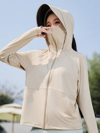 Women's Summer UV Protection Ice Silk Sunscreen Jacket with Detachable Brim