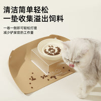 Waterproof PU Leather Pet Feeding Mat for Cats and Dogs - Non-Slip Spill-Proof Bowl Mat