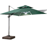 Outdoor Patio Umbrella with Rotating Roman Canopy for Garden, Balcony, and Commercial Use