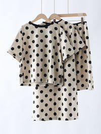 Women's Twill Linen Knee-Length Dress and Suit Set