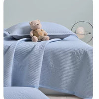 Cartoon Bear Ice Silk Cooling Mat 3-Piece Set for Summer, Machine Washable