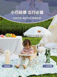 Portable Folding Baby Outdoor Camping Chair with Tray and Safety Belt for Beach Picnics