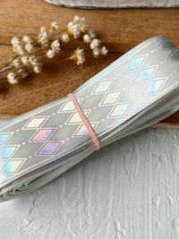 White Silver Hot Stamping Ribbon for DIY Ita Bag Decoration and Crafts