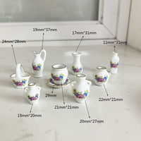 Miniature Ceramic Rose Flower Vase Dollhouse Bathroom Decor